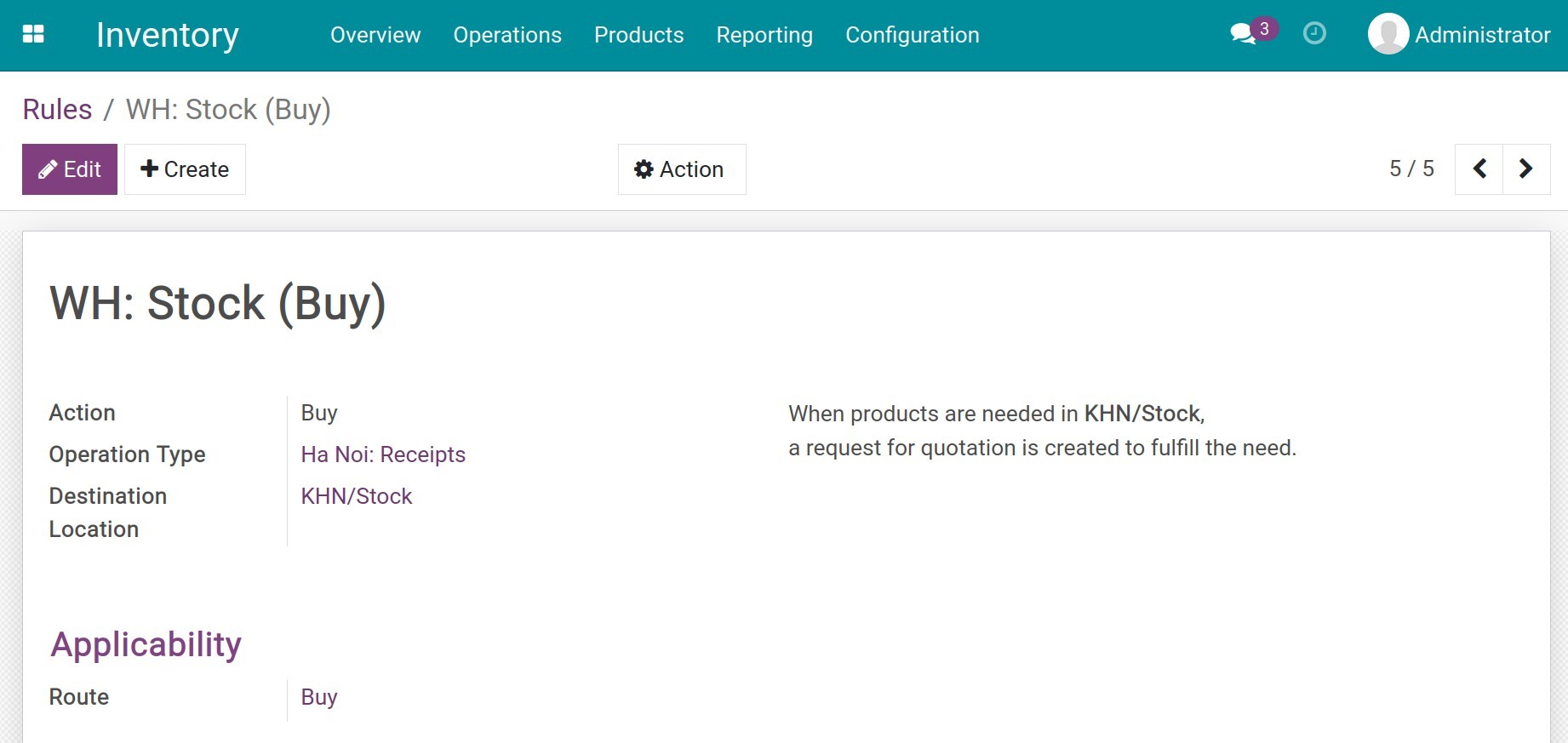 Corresponding Supply method Inventory Viindoo