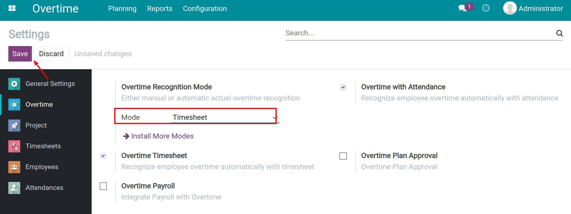 Enable overtime timesheet