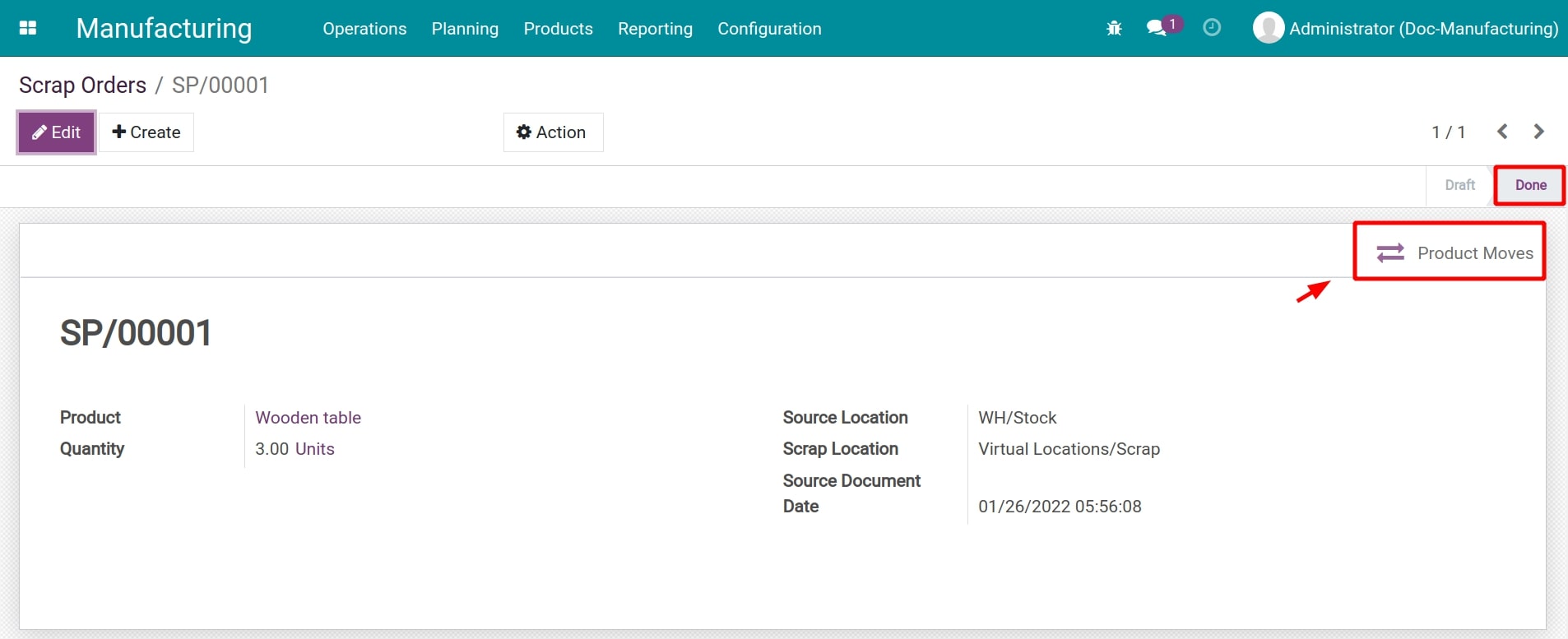 Traceability of scrapped products
