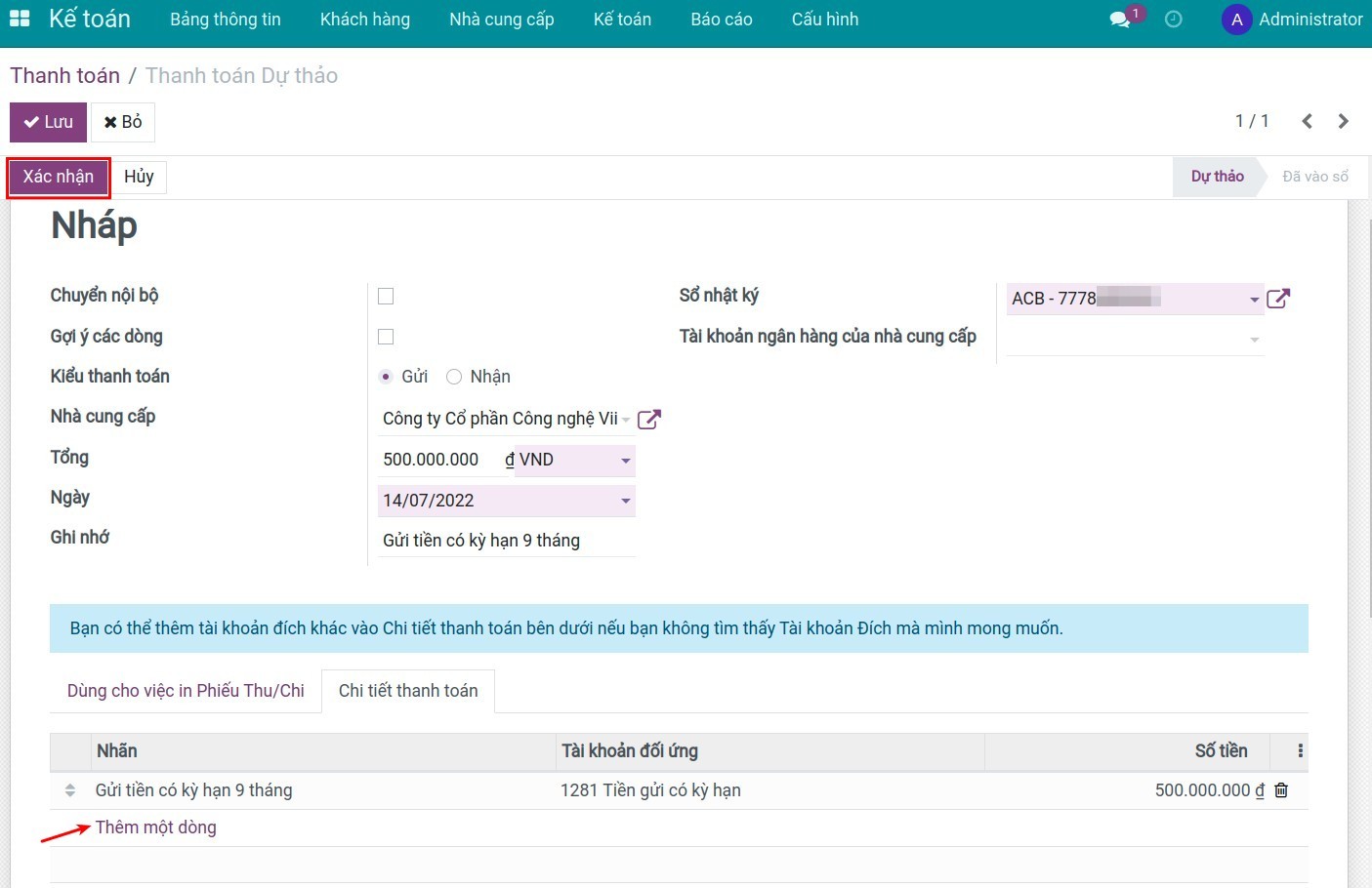 Gửi tiền có kỳ hạn