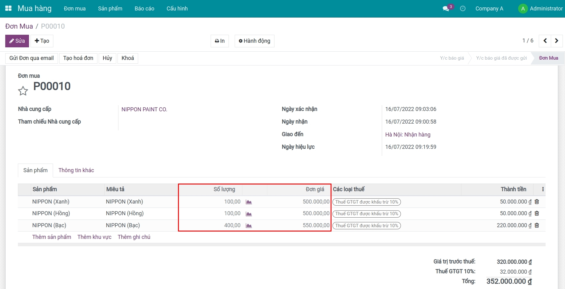 Đơn mua hàng - Viindoo Accounting