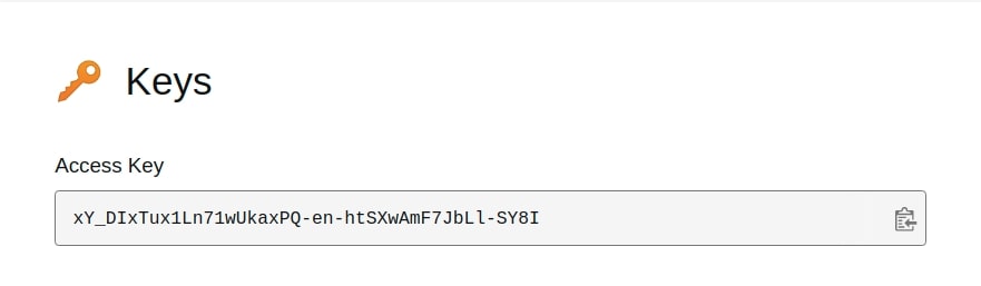 Access key trong Unsplash