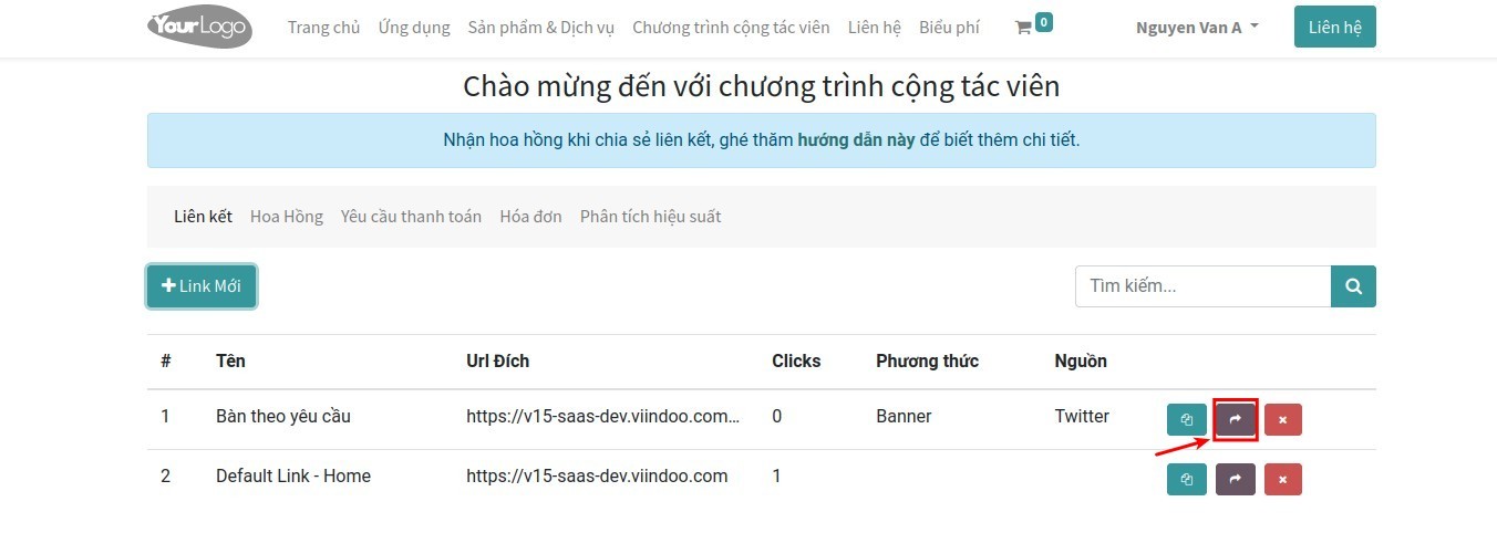 Chia sẻ affiliate link