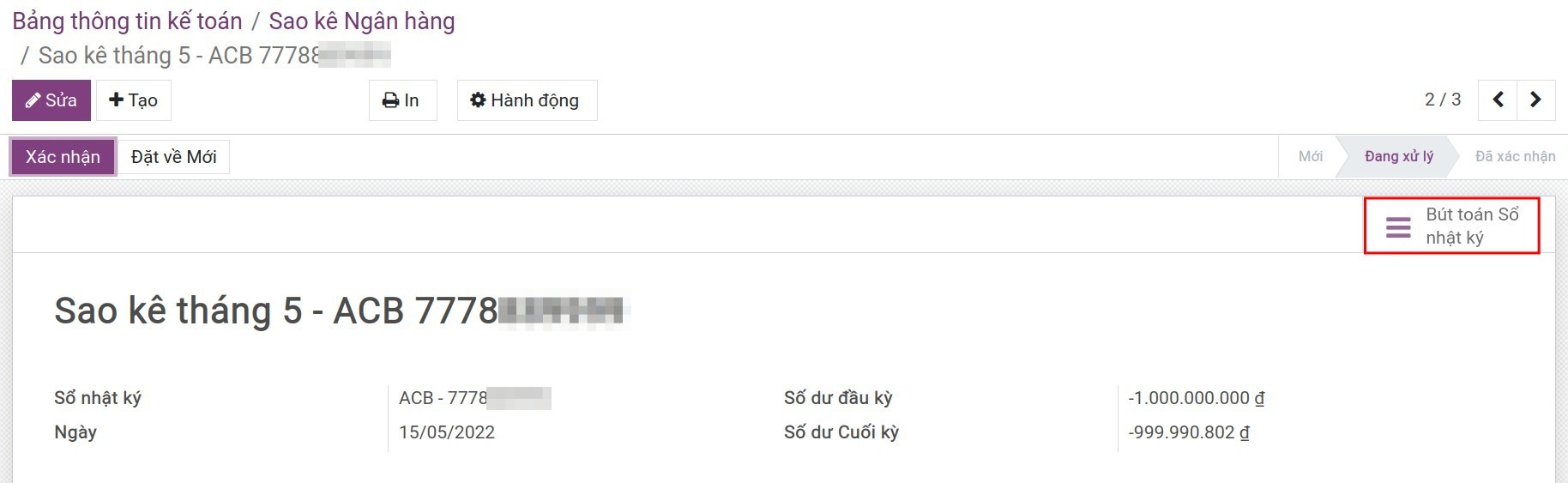 Bút toán sổ nhật ký