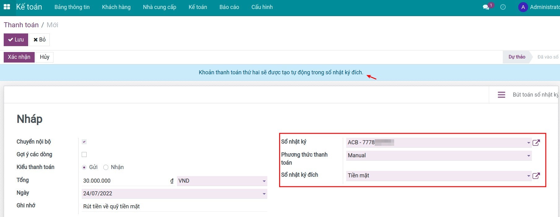 Rút tiền ngân hàng