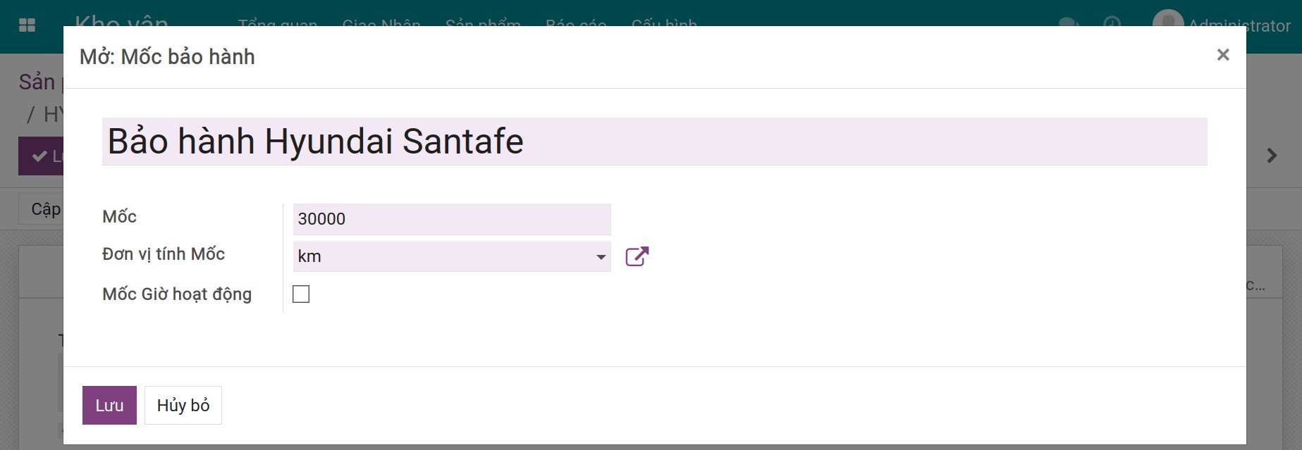Mốc bảo hành cho xe ô tô