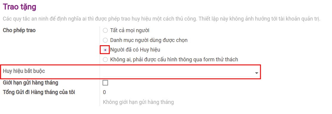 Huy hiệu bắt buộc.