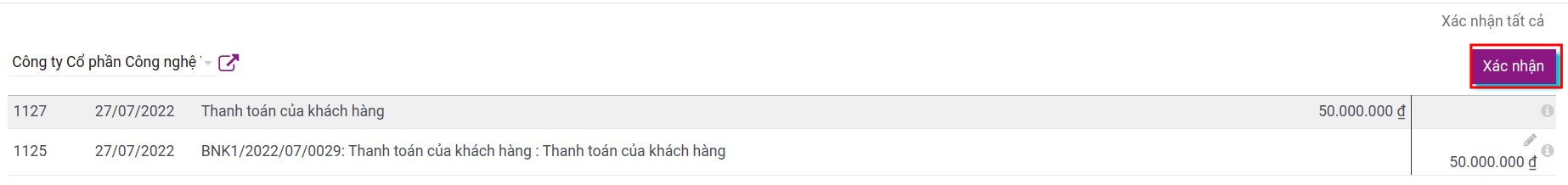 Đối soát sao kê ngân hàng - Phần mềm kế toán Viindoo