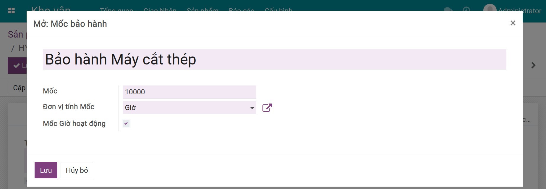Mốc bảo hành cho máy cắt thép