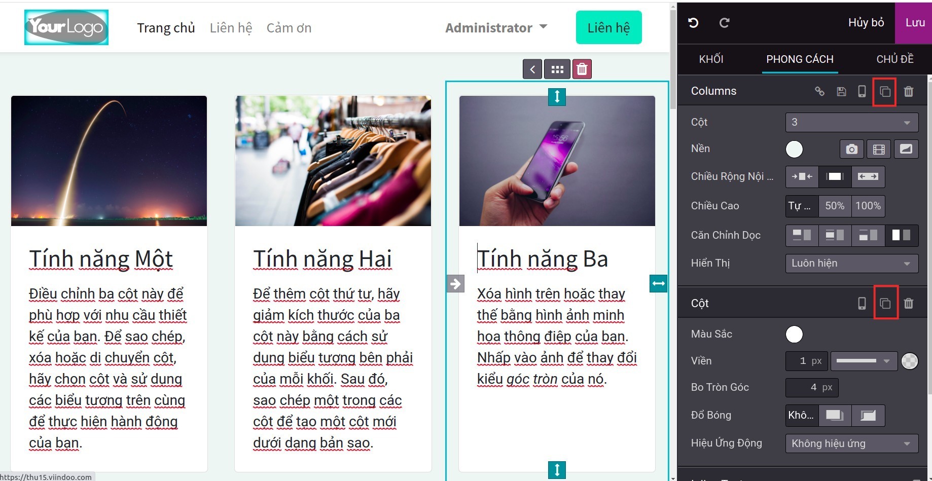 Nhân bản khối nội dung