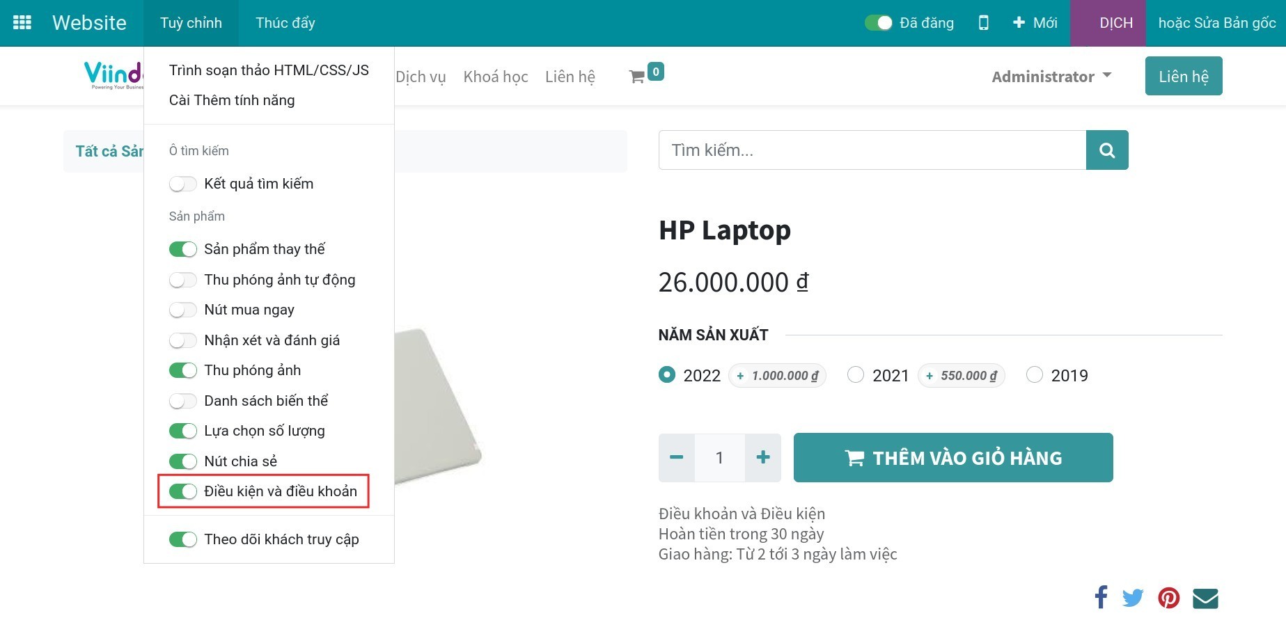 Điều kiện và điều khoản