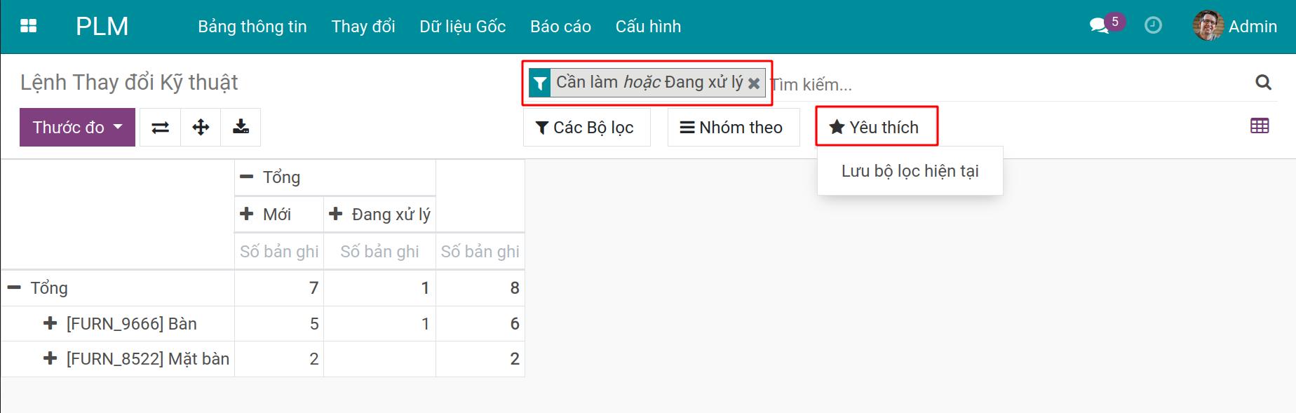 Công cụ bộ lọc và nhóm theo