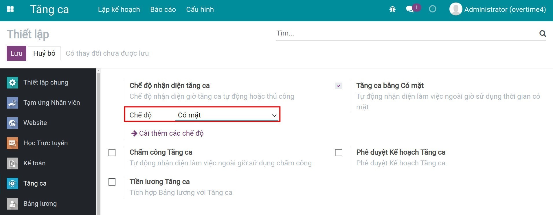 Điểm danh tăng ca