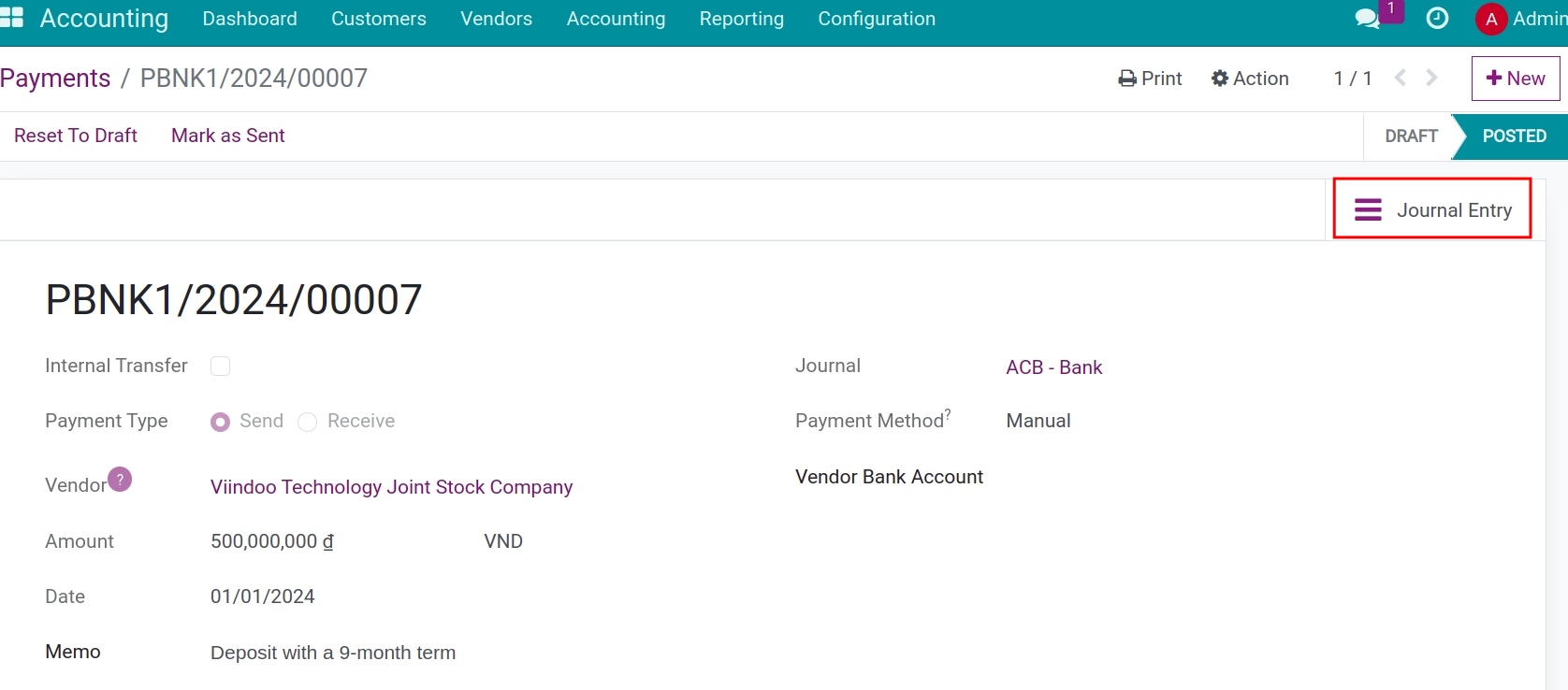 View journal entries in Viindoo