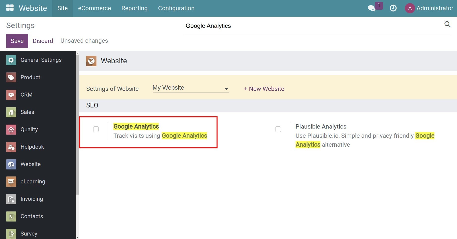 Traffic tracking feature in Google Analytics