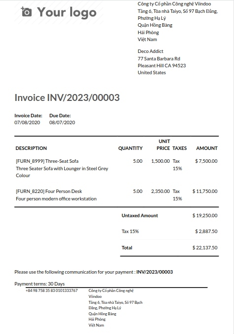 Bold report layout sample