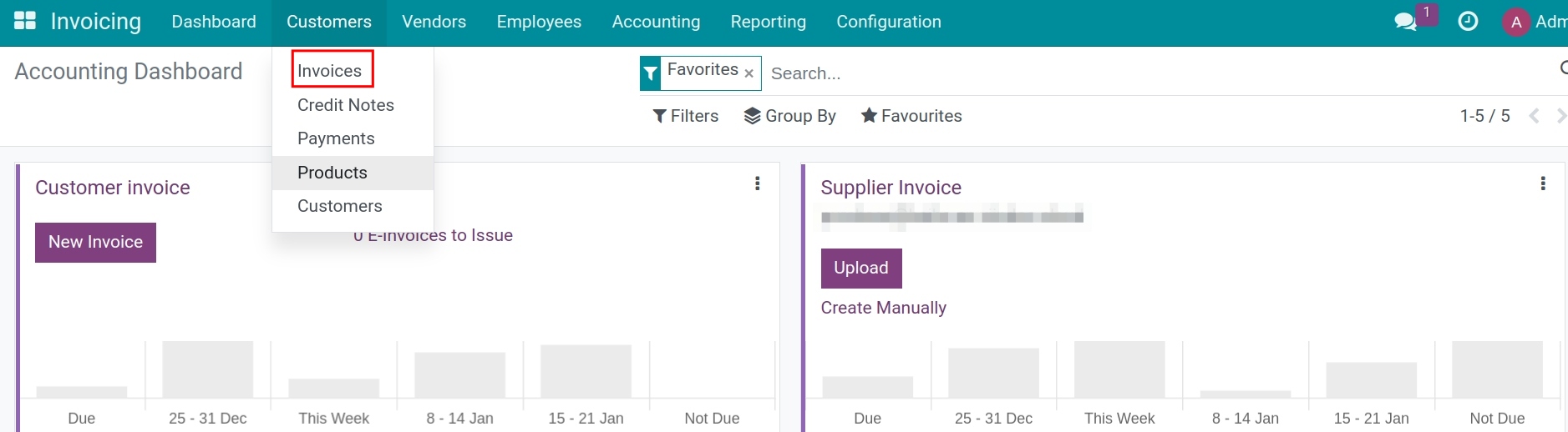 Steps to create invoice from Viindoo Accounting app