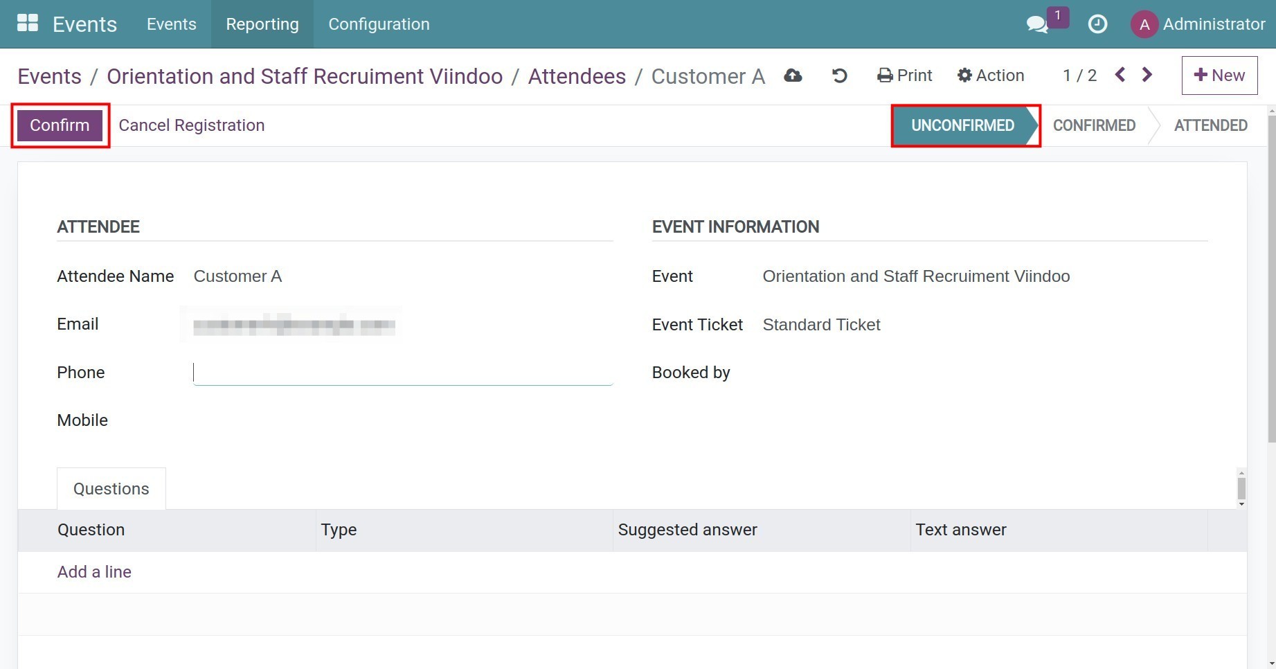 Confirm registration