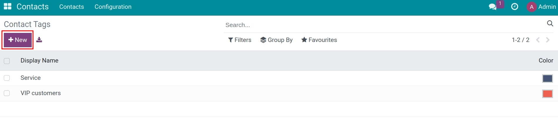 List of Contact Tags Contacts Viindoo