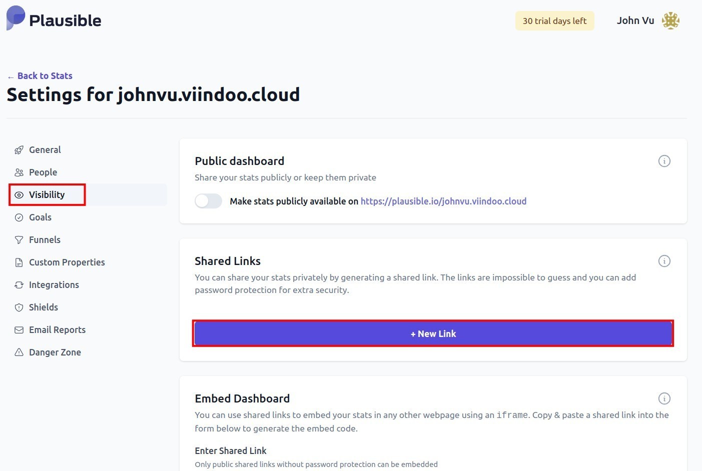 Create a shared link
