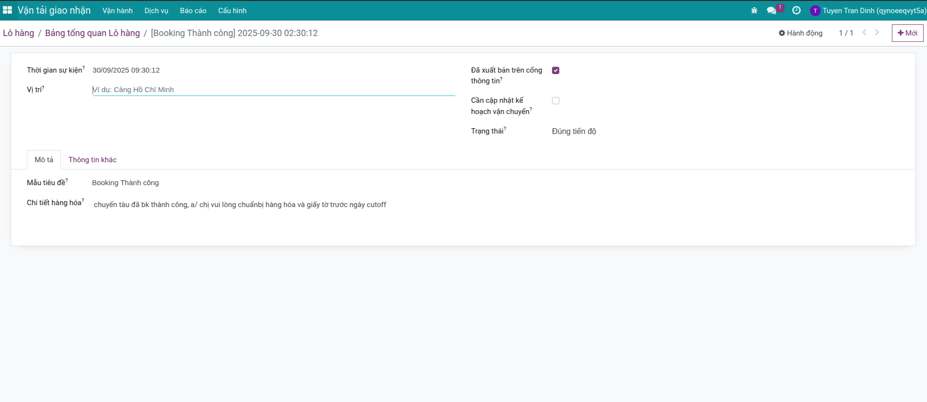 Create Tracking Event