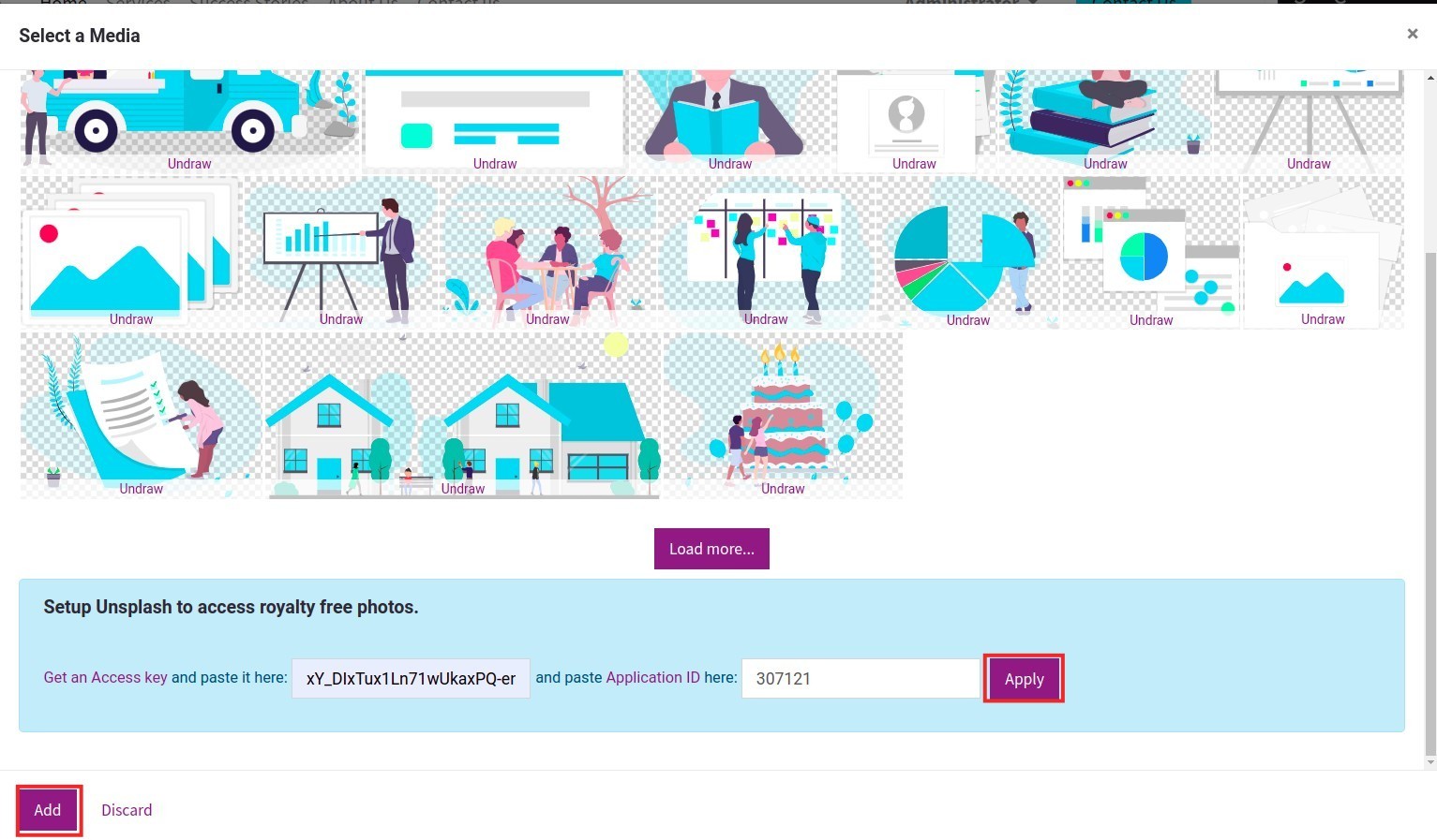 Apply Access key and Application ID