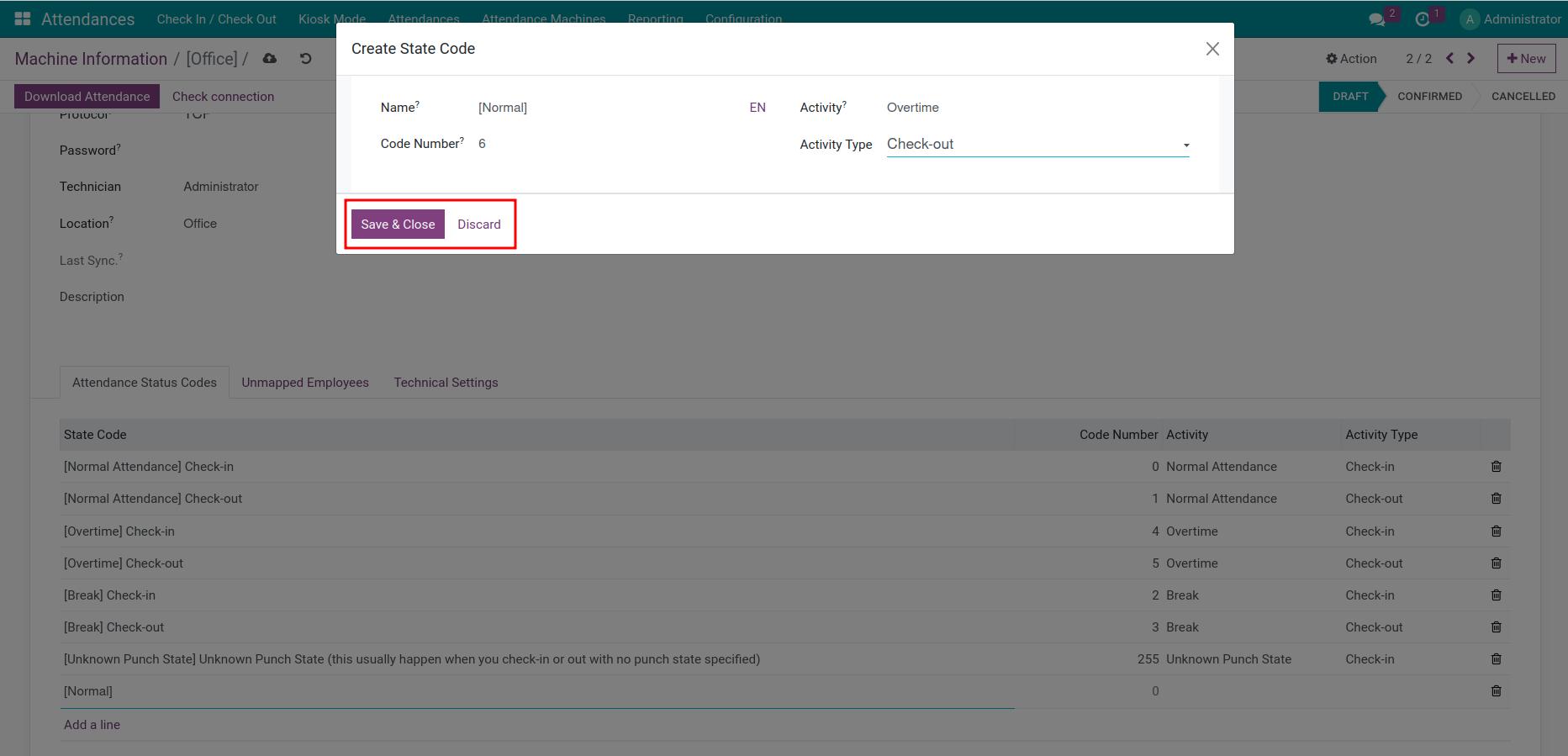 Save Attendance Status