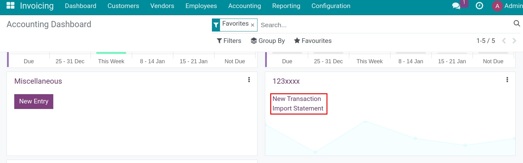 Choose bank journal for reconciliation Viindoo accounting app
