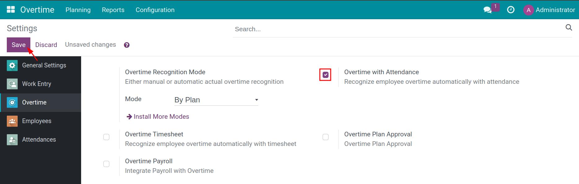 Overtime with Attendance