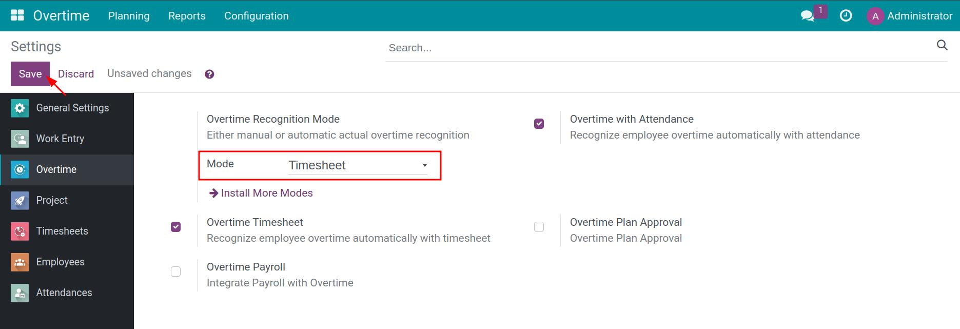 Enable overtime timesheet
