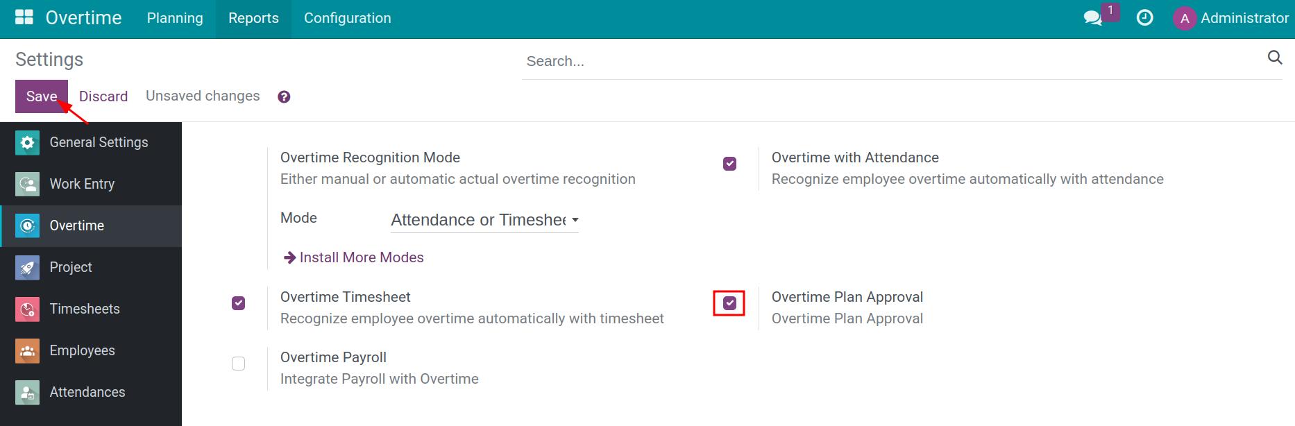 Overtime plan approval