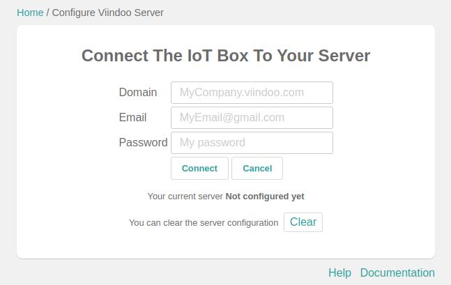 Log in the IoT box to the server.
