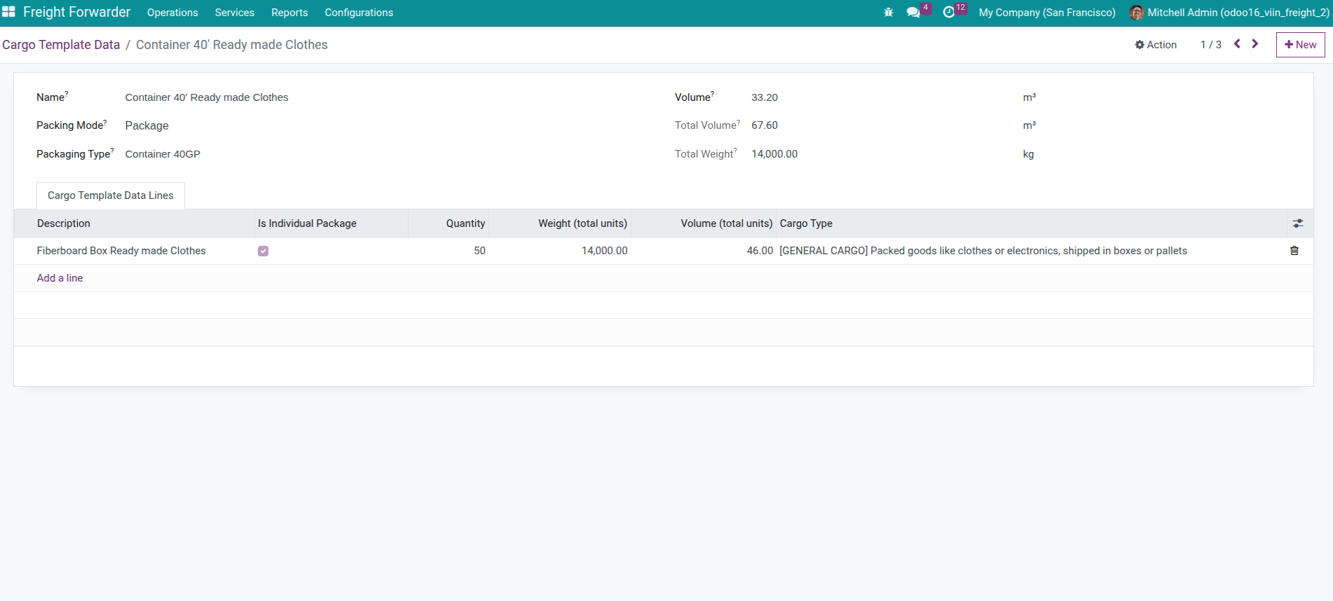 Create Cargo Template Form