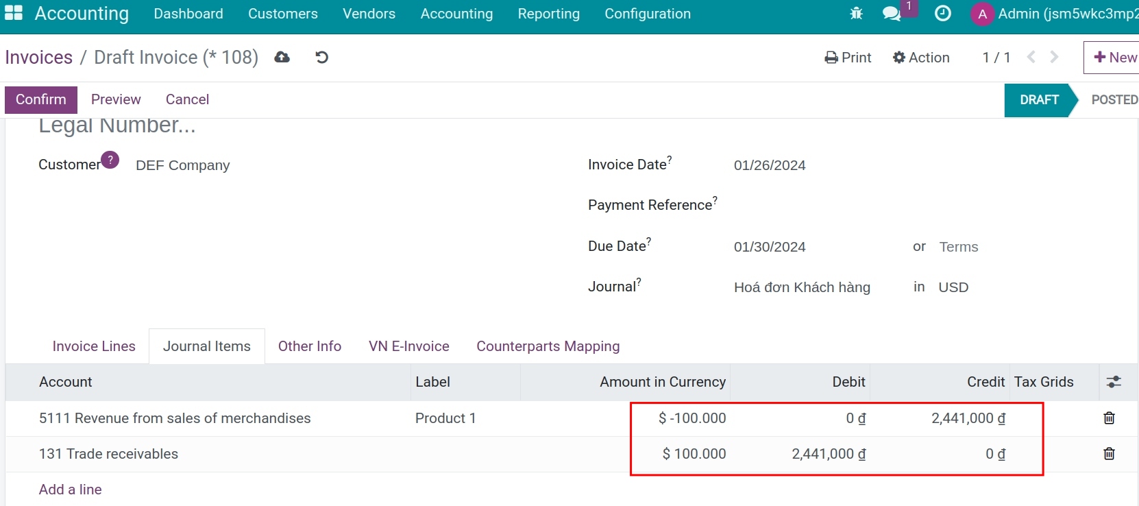 Exchange rate in customer invoices Viindoo
