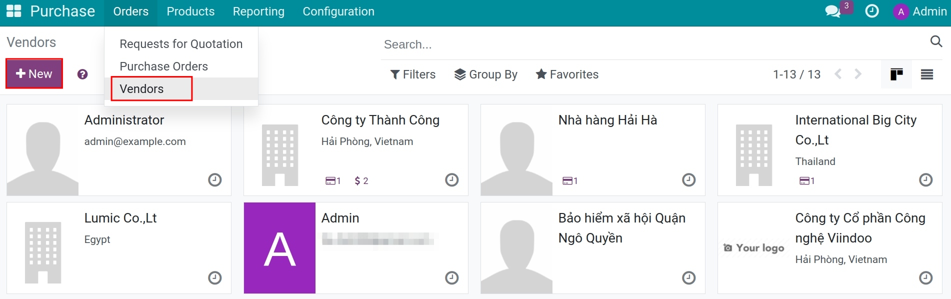 Create a foreign trade partner - Viindoo Foreign trade module