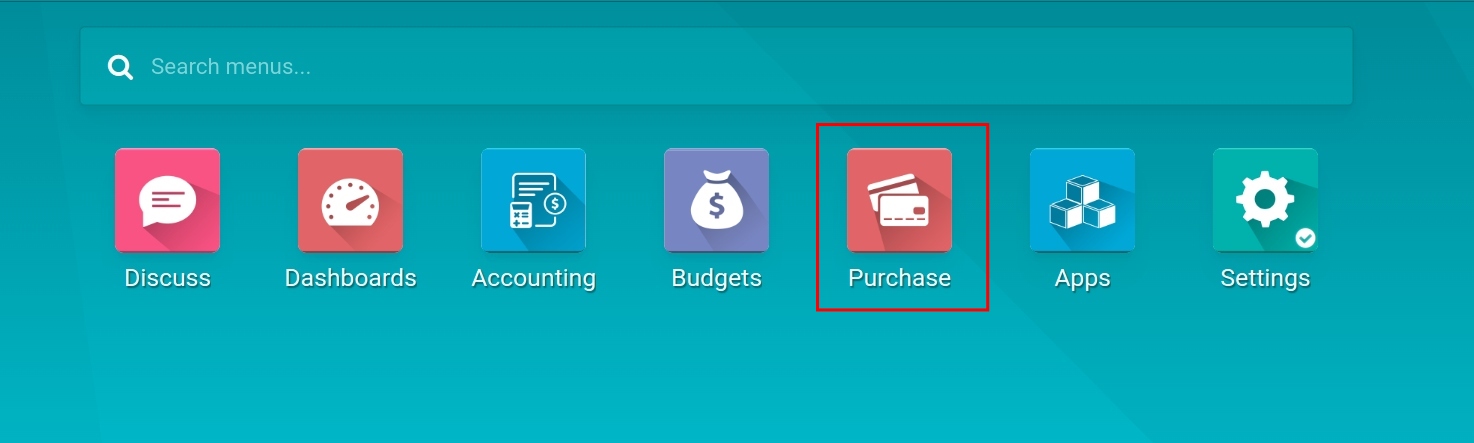 General view Purchase app ERP Viindoo