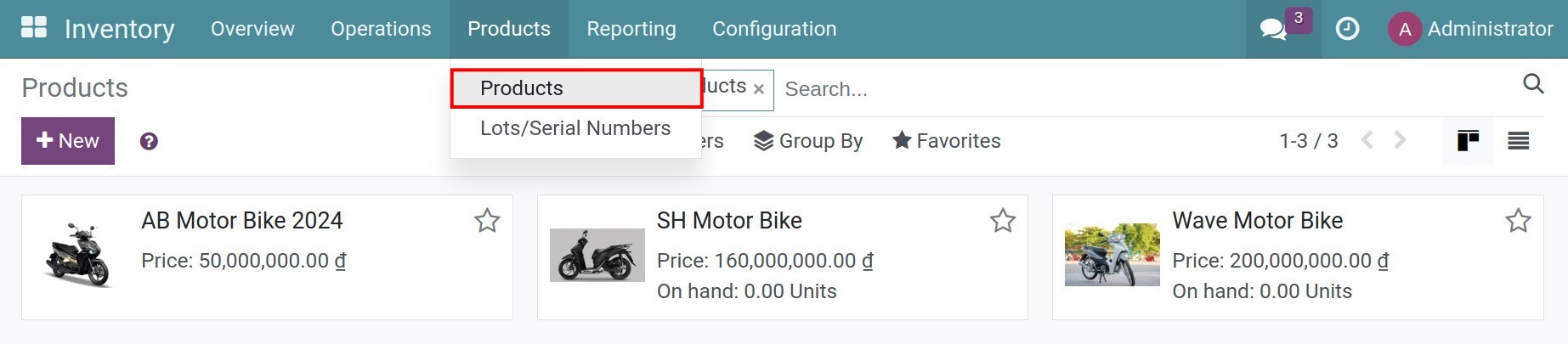 Set up warranty on product form