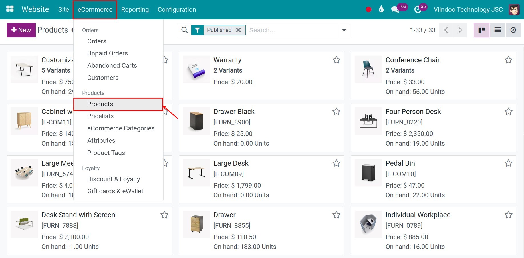 Configure accessory products - Viindoo