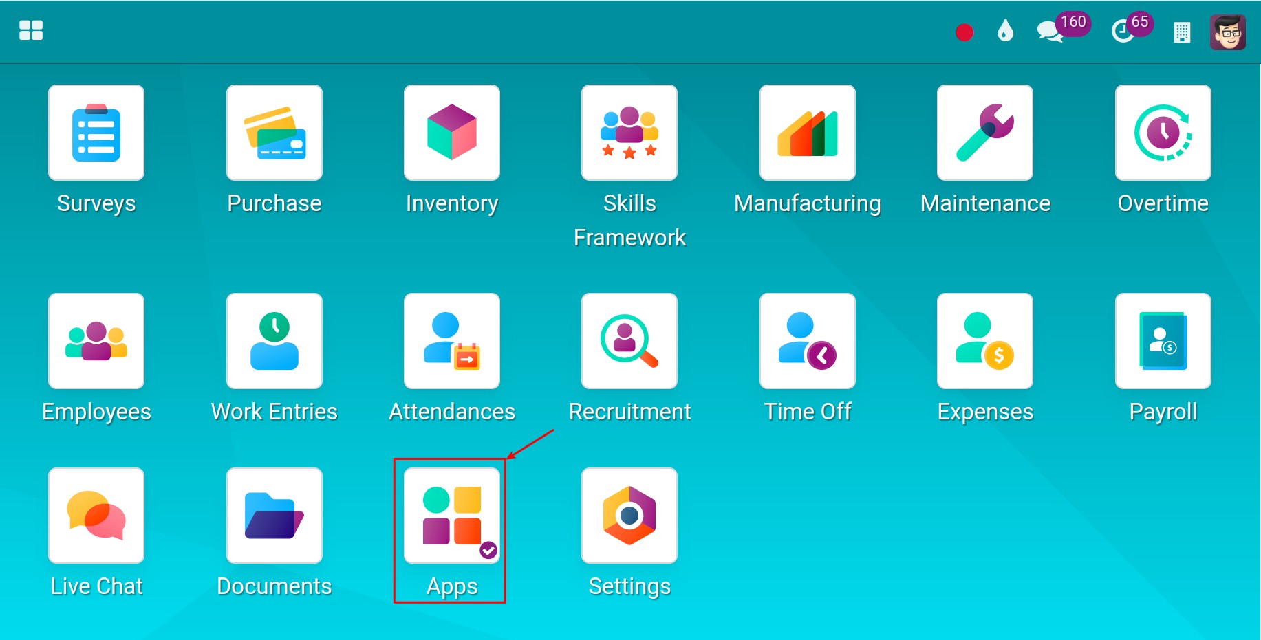 Navigate to Apps in Viindoo