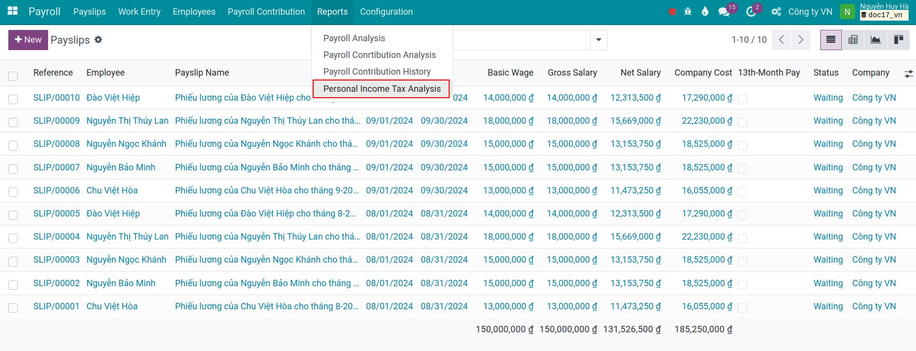 Viindoo personal income tax analysis
