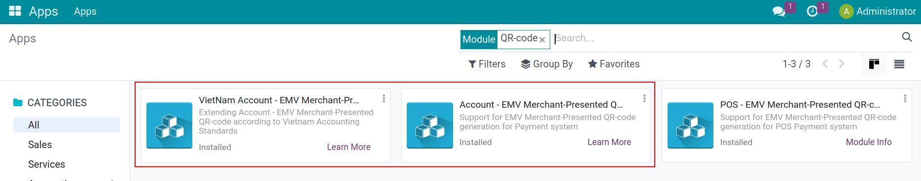 emv qr code in Viindoo