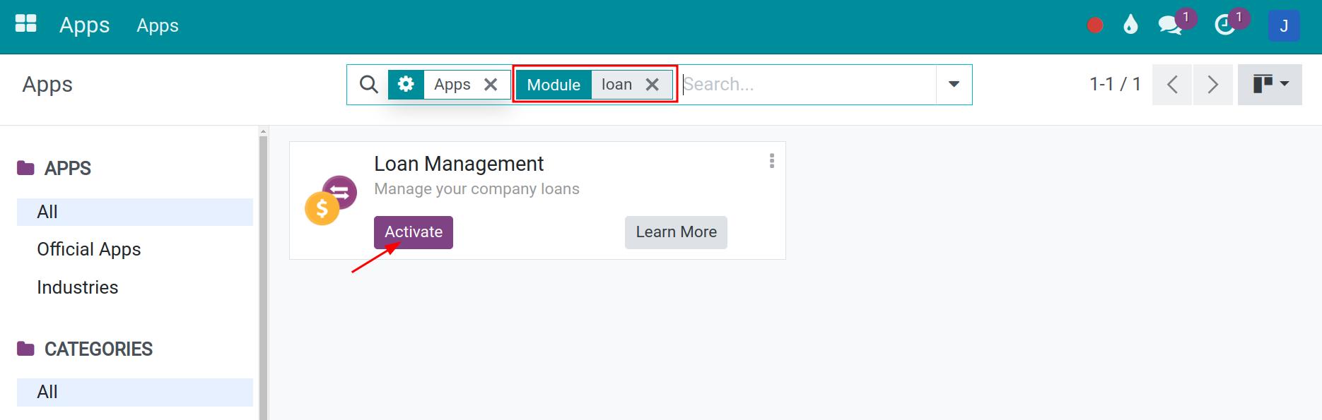 Loan Management installation Viindoo