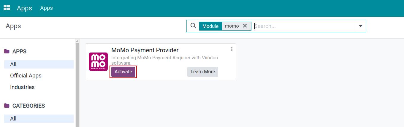 Install MoMo Payment Acquirer