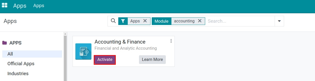 Install Accounting module Viindoo