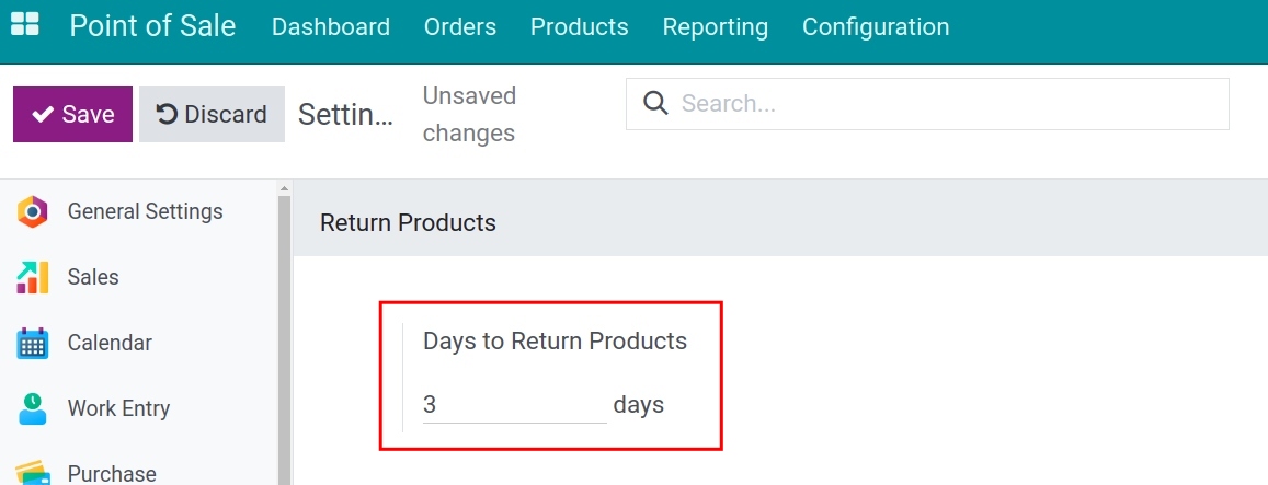 Set Days to Return Products