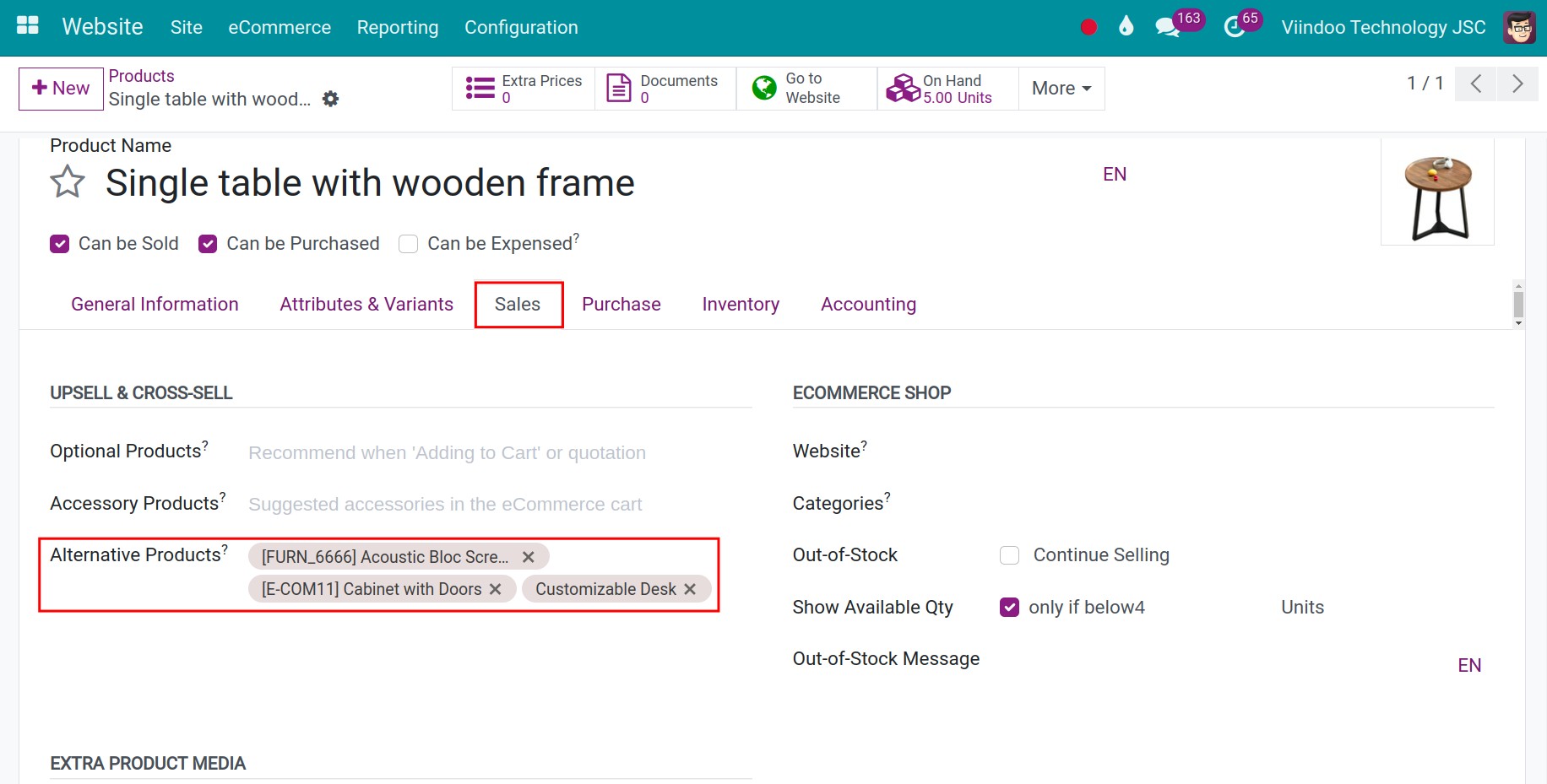 Select the upselling products