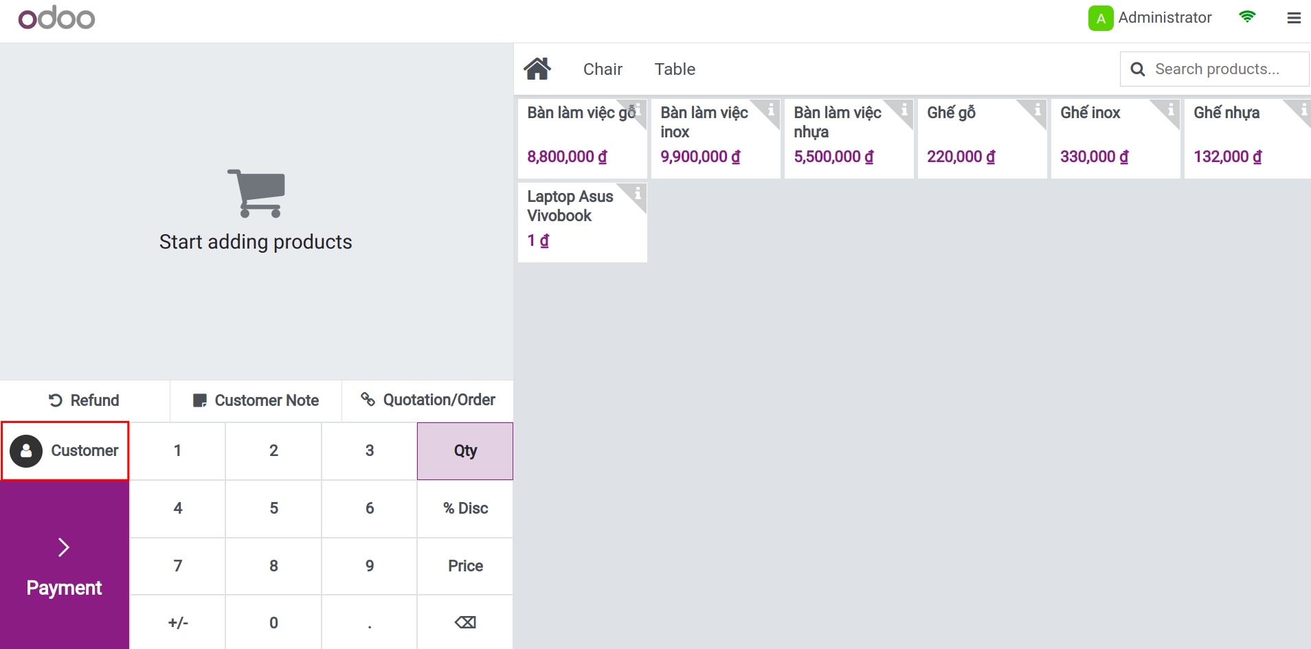 Create Customer Point of Sale view Viindoo