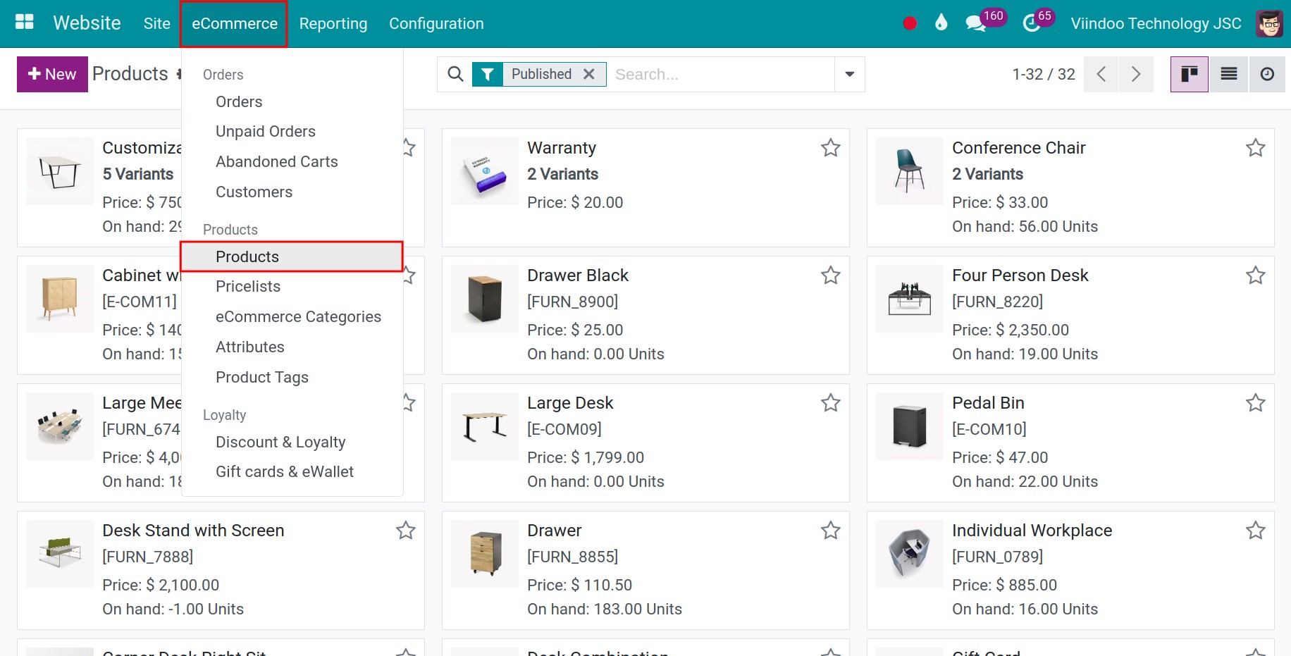 Navigate to Website module