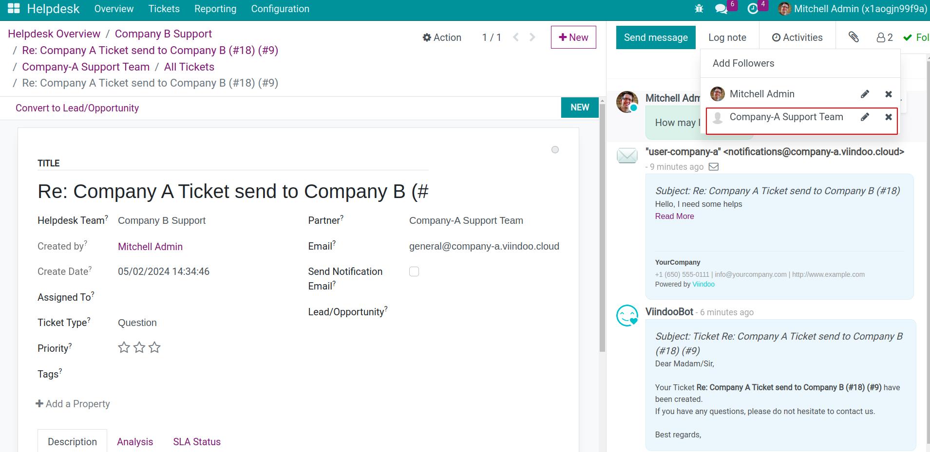 Company B Add Company A In Follower