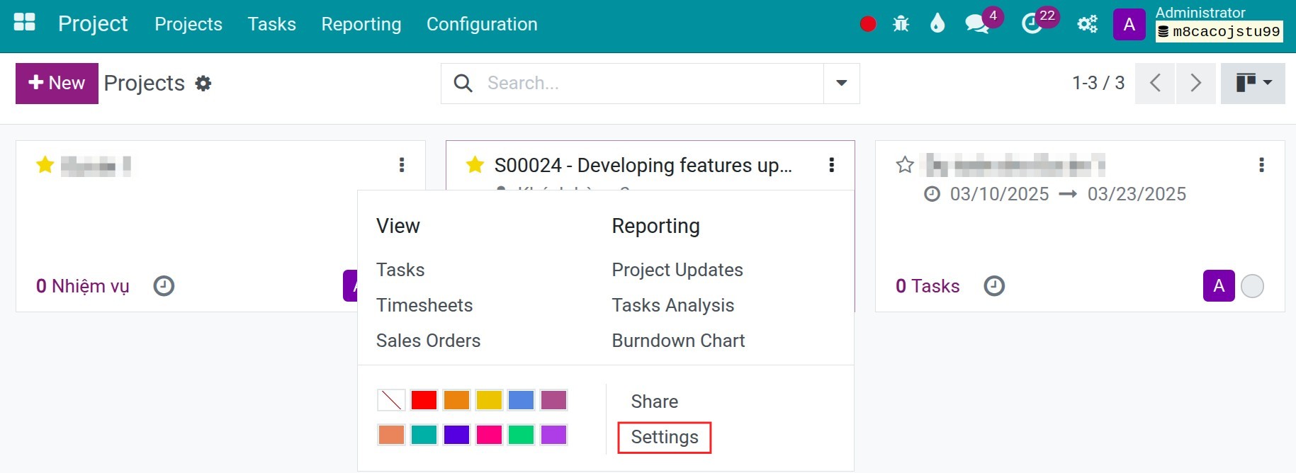 Create estimate for project